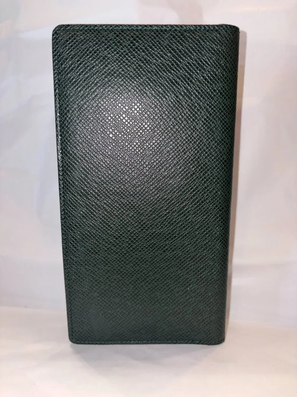 Men's or Women's Louis Vuitton Hunter Green Checkbook Cover, Wallet, July 1995